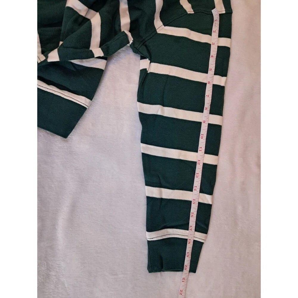 Crewcuts Kids Junior Varsity Rugby Sweatshirt Size XL (12-13) Green Ivory NWT